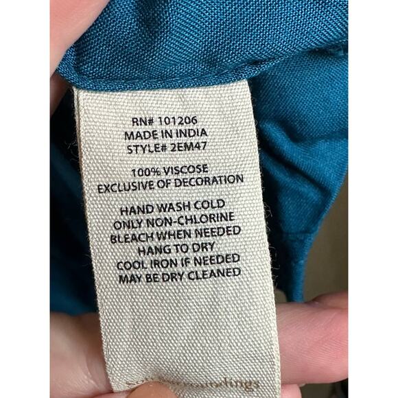 Soft Surroundings Blue Turquoise Long Sleeve 'Lithonia' Tunic Blouse Size XS - Picture 6 of 6